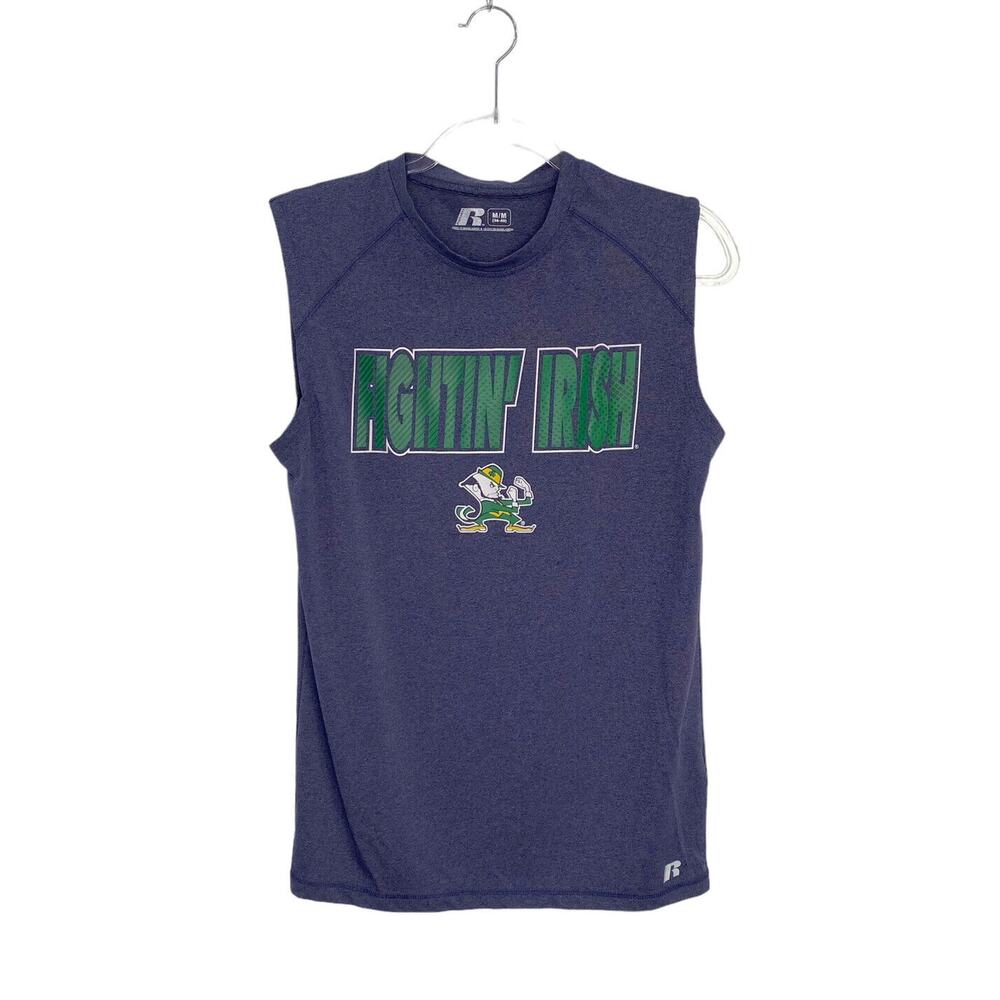 Notre Dame Top Mens Size M (38-40) Blue Fighting Irish Russell Sleeveless Muscle